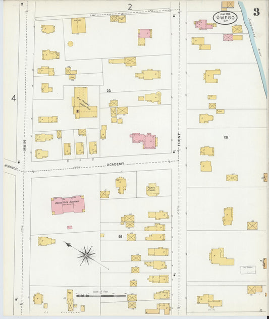 Sanborn Fire Insurance Map from Owego, Tioga County, New York (1904), Sheet #0003 - Historic Sanborn Fire Insurance Map Print, vintage old map wall art, antique decor, genealogy gift, New York New York map