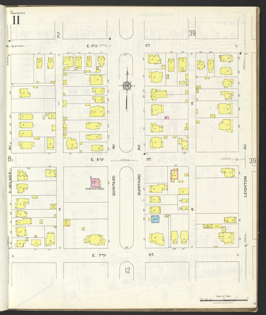 Sanborn Fire Insurance Map from Anniston, Calhoun County, Alabama (1925), Sheet #0011 - Historic Sanborn Fire Insurance Map Print, vintage old map wall art, antique decor, genealogy gift, Alabama Alabama map