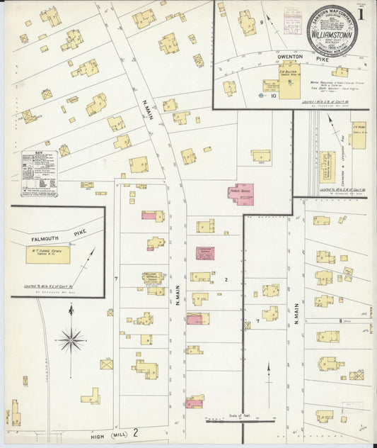 Sanborn Fire Insurance Map from Williamstown, Grant County, Kentucky. (1908) – Historic Sanborn Fire Insurance Map Print