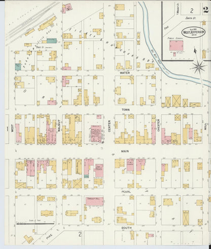 Sanborn Fire Insurance Map from West Jefferson, Madison County, Ohio (1901), Sheet #0002 - Complete Map Set gallery image, historic Sanborn map, vintage wall art, Ohio Ohio