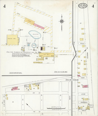 Sanborn Fire Insurance Map from Colfax, Grant Parish, Louisiana (1924), Sheet #0004 - Complete Map Set gallery image, historic Sanborn map, vintage wall art, Louisiana Louisiana