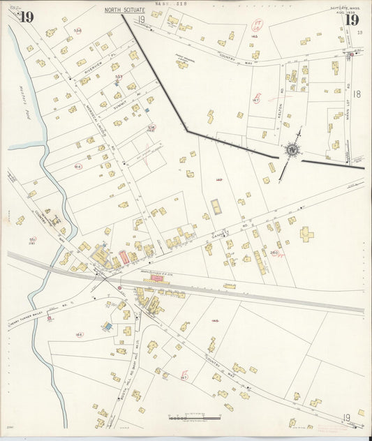 Sanborn Fire Insurance Map from Scituate, Plymouth County, Massachusetts (1944), Sheet #0019 - Historic Sanborn Fire Insurance Map Print, vintage old map wall art, antique decor, genealogy gift, Massachusetts Massachusetts map