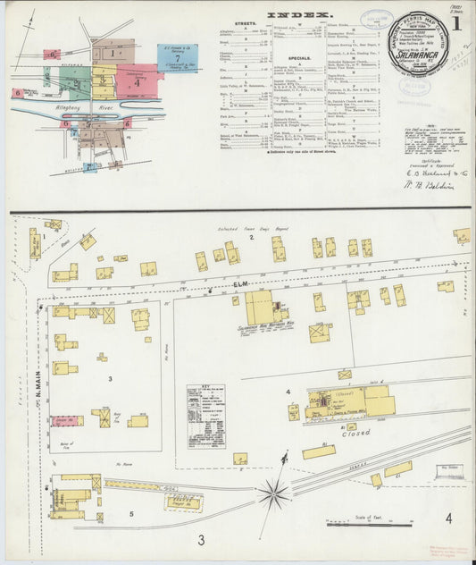 Sanborn Fire Insurance Map from Salamanca, Cattaraugus County, New York (1898), Sheet #0001 - Complete Map Set gallery image, historic Sanborn map, vintage wall art, New York New York