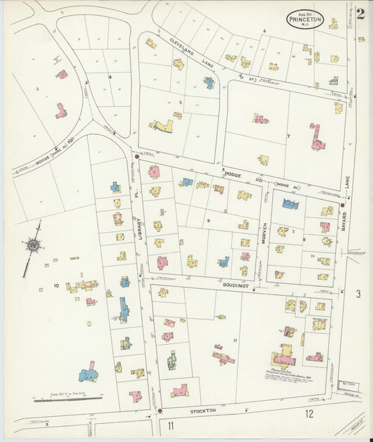 Sanborn Fire Insurance Map from Princeton, Mercer County, New Jersey (1911), Sheet #0002 - Complete Map Set gallery image, historic Sanborn map, vintage wall art, New Jersey New Jersey