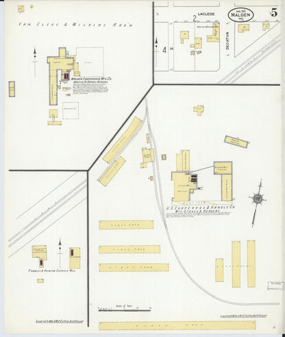 Sanborn Fire Insurance Map from Malden, Dunklin County, Missouri (1911), Sheet #0005 - Complete Map Set gallery image, historic Sanborn map, vintage wall art, Missouri Missouri