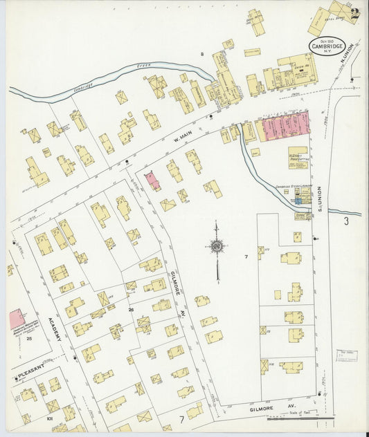 Sanborn Fire Insurance Map from Cambridge, Washington County, New York (1910), Sheet #0002 - Historic Sanborn Fire Insurance Map Print, vintage old map wall art, antique decor, genealogy gift, New York New York map
