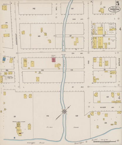 Sanborn Fire Insurance Map from Okanogan, Okanogan County, Washington (1922), Sheet #0005 - Complete Map Set gallery image, historic Sanborn map, vintage wall art, Washington Washington