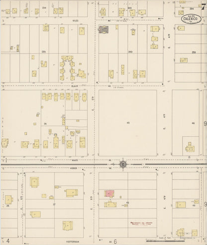 Sanborn Fire Insurance Map from Calexico, Imperial County, California (1916), Sheet #0007 - Complete Map Set gallery image, historic Sanborn map, vintage wall art, California California