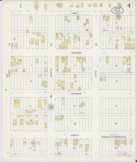 Sanborn Fire Insurance Map from Ely, Saint Louis County, Minnesota (1897), Sheet #0004 - Historic Sanborn Fire Insurance Map Print, vintage old map wall art, antique decor, genealogy gift, Minnesota Minnesota map