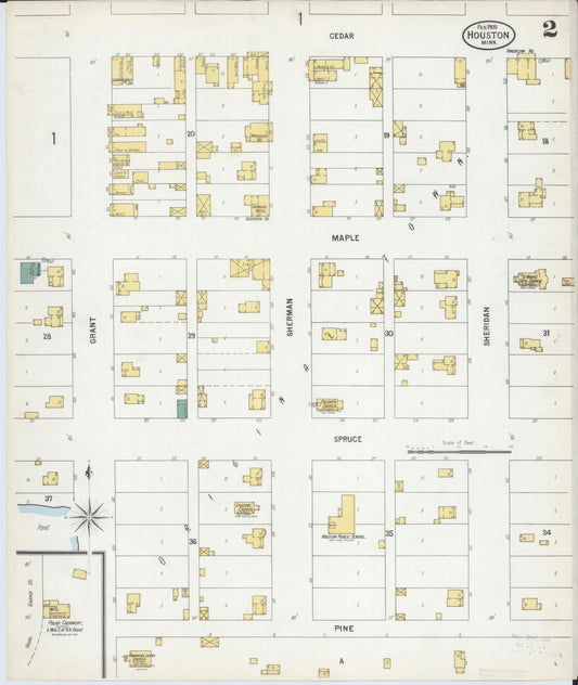 Sanborn Fire Insurance Map from Houston, Houston County, Minnesota (1900), Sheet #0002 - Historic Sanborn Fire Insurance Map Print, vintage old map wall art, antique decor, genealogy gift, Minnesota Minnesota map
