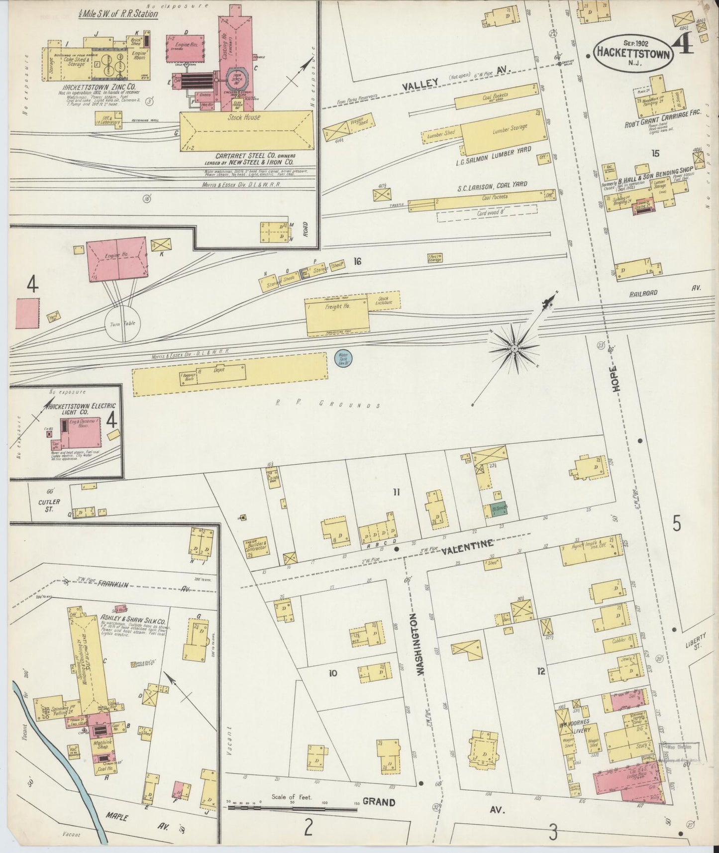 Sanborn Fire Insurance Map from Hackettstown, Warren County, New Jersey (1902), Sheet #0004 - Complete Map Set gallery image, historic Sanborn map, vintage wall art, New Jersey New Jersey