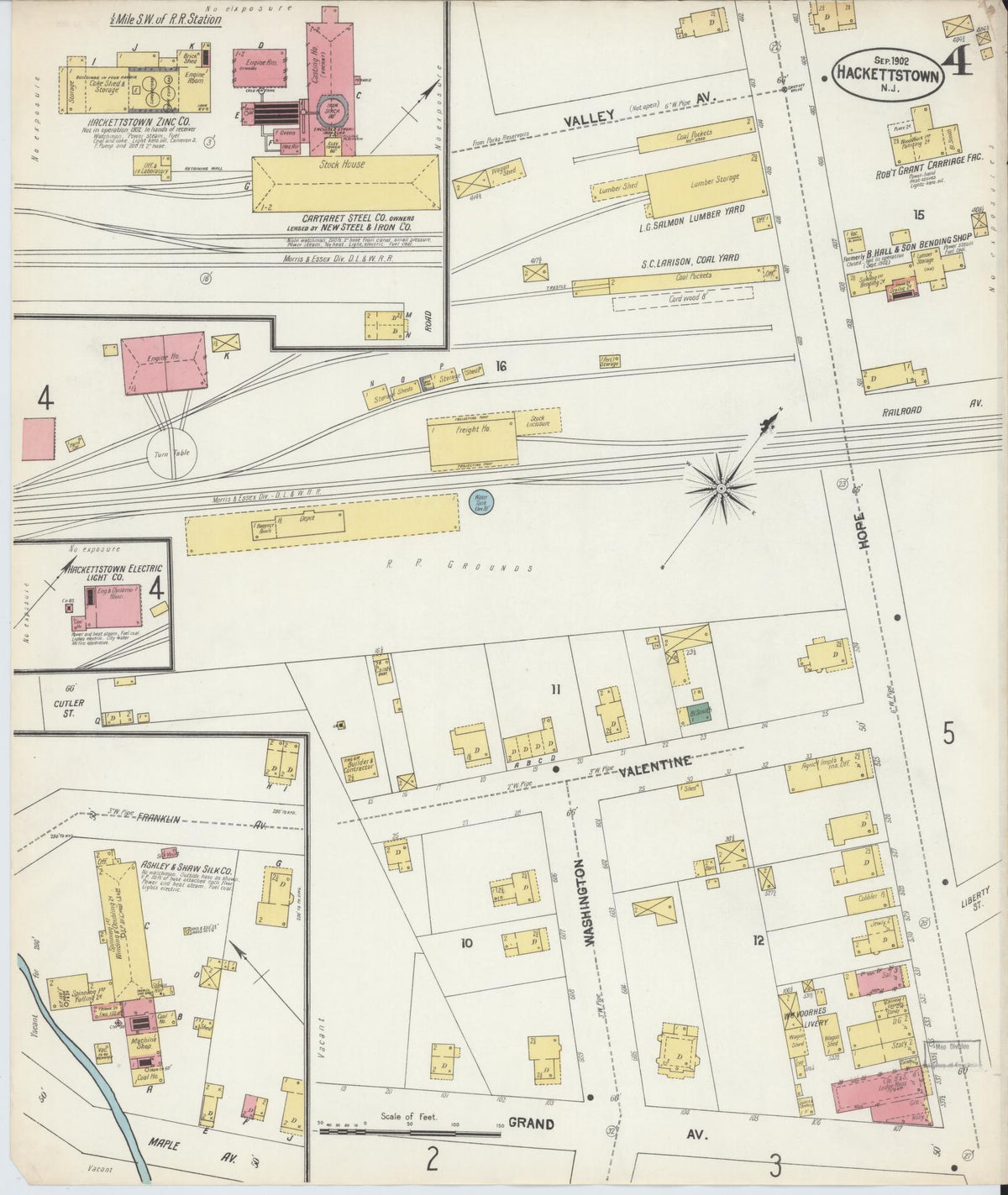 Sanborn Fire Insurance Map from Hackettstown, Warren County, New Jersey (1902), Sheet #0004 - Complete Map Set gallery image, historic Sanborn map, vintage wall art, New Jersey New Jersey