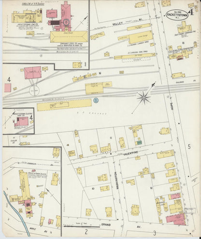 Sanborn Fire Insurance Map from Hackettstown, Warren County, New Jersey (1902), Sheet #0004 - Complete Map Set gallery image, historic Sanborn map, vintage wall art, New Jersey New Jersey
