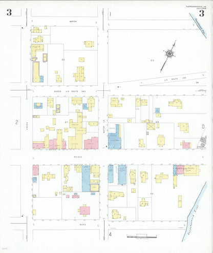 Sanborn Fire Insurance Map from Tappahannock, Essex County, Virginia (1949), Sheet #0003 - Complete Map Set gallery image, historic Sanborn map, vintage wall art, Virginia Virginia