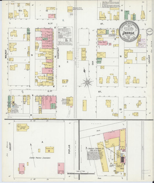Sanborn Fire Insurance Map from Onarga, Iroquois County, Illinois (1901), Sheet #0001 - Complete Map Set gallery image, historic Sanborn map, vintage wall art, Illinois Illinois