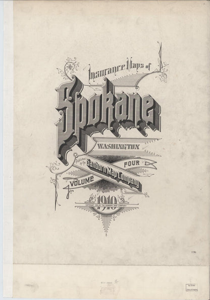 Sanborn Fire Insurance Map from Spokane, Spokane County, Washington (1910), Sheet #0001 - Complete Map Set gallery image, historic Sanborn map, vintage wall art, Washington Washington