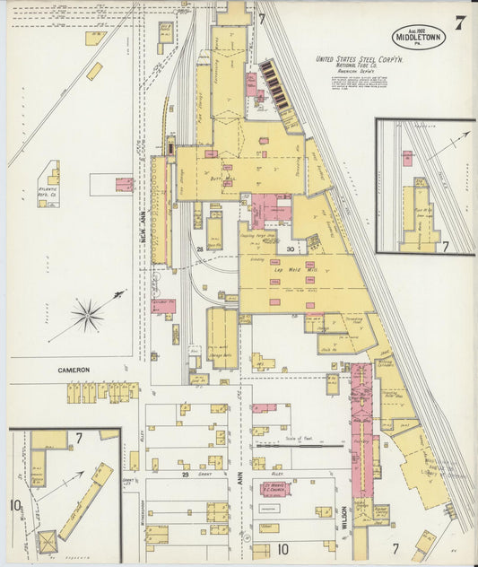 Sanborn Fire Insurance Map from Middletown, Dauphin County, Pennsylvania (1902), Sheet #0007 - Historic Sanborn Fire Insurance Map Print, vintage old map wall art, antique decor, genealogy gift, Pennsylvania Pennsylvania map