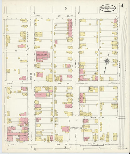 Sanborn Fire Insurance Map from New Cumberland, Cumberland County, Pennsylvania (1913), Sheet #0004 - Complete Map Set gallery image, historic Sanborn map, vintage wall art, Pennsylvania Pennsylvania