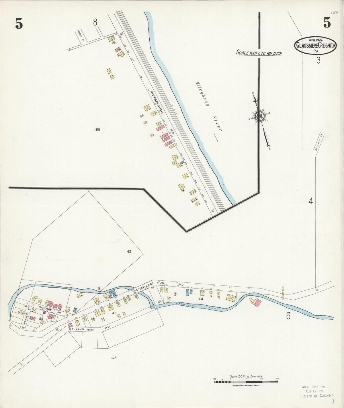 Sanborn Fire Insurance Map from Glassmere, Allegheny County, Pennsylvania (1924), Sheet #0005 - Complete Map Set gallery image, historic Sanborn map, vintage wall art, Pennsylvania Pennsylvania