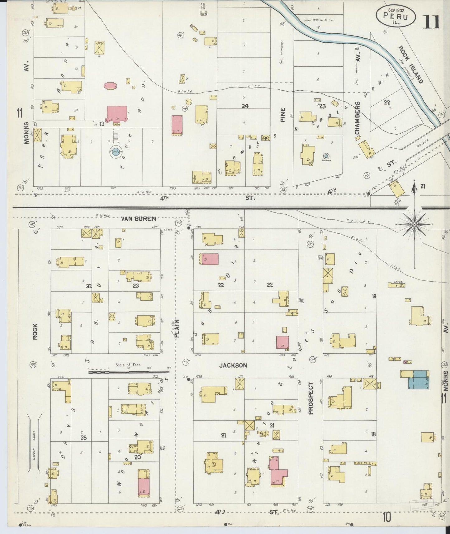 Sanborn Fire Insurance Map from Peru, La Salle County, Illinois (1902), Sheet #0011 - Complete Map Set gallery image, historic Sanborn map, vintage wall art, Illinois Illinois