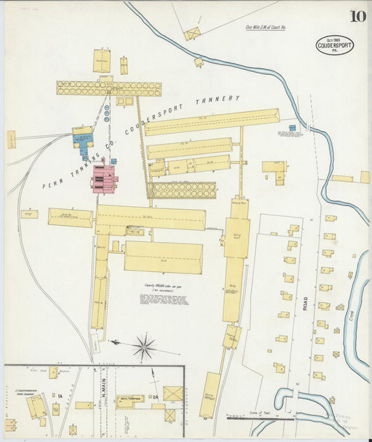 Sanborn Fire Insurance Map from Coudersport, Potter County, Pennsylvania (1903), Sheet #0010 - Historic Sanborn Fire Insurance Map Print, vintage old map wall art, antique decor, genealogy gift, Pennsylvania Pennsylvania map
