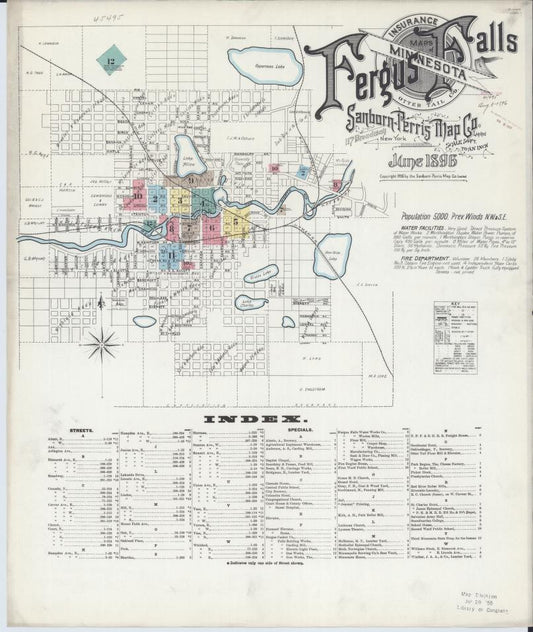 Sanborn Fire Insurance Map from Fergus Falls, Otter Tail County, Minnesota. (1896) – Map View