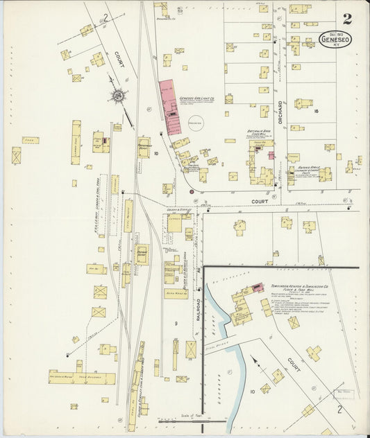 Sanborn Fire Insurance Map from Geneseo, Livingston County, New York (1913), Sheet #0002 - Historic Sanborn Fire Insurance Map Print, vintage old map wall art, antique decor, genealogy gift, New York New York map