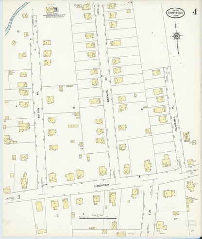 Sanborn Fire Insurance Map from Stratford, Fairfield County, Connecticut (1912), Sheet #0004 - Complete Map Set gallery image, historic Sanborn map, vintage wall art, Connecticut Connecticut