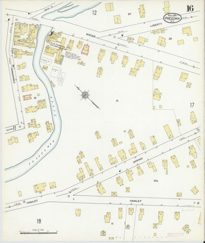 Sanborn Fire Insurance Map from Fredonia, Chautauqua County, New York (1912), Sheet #0016 - Historic Sanborn Fire Insurance Map Print, vintage old map wall art, antique decor, genealogy gift, New York New York map