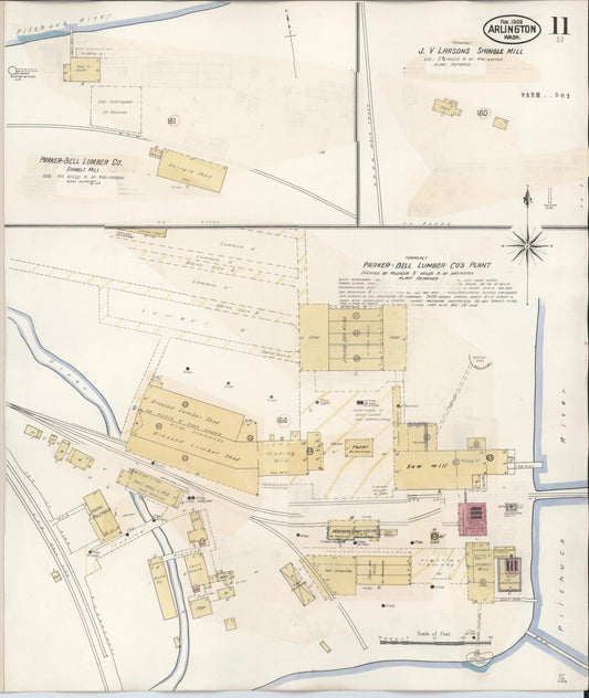 Sanborn Fire Insurance Map from Arlington, Snohomish County, Washington (1940), Sheet #0011 - Historic Sanborn Fire Insurance Map Print, vintage old map wall art, antique decor, genealogy gift, Washington Washington map