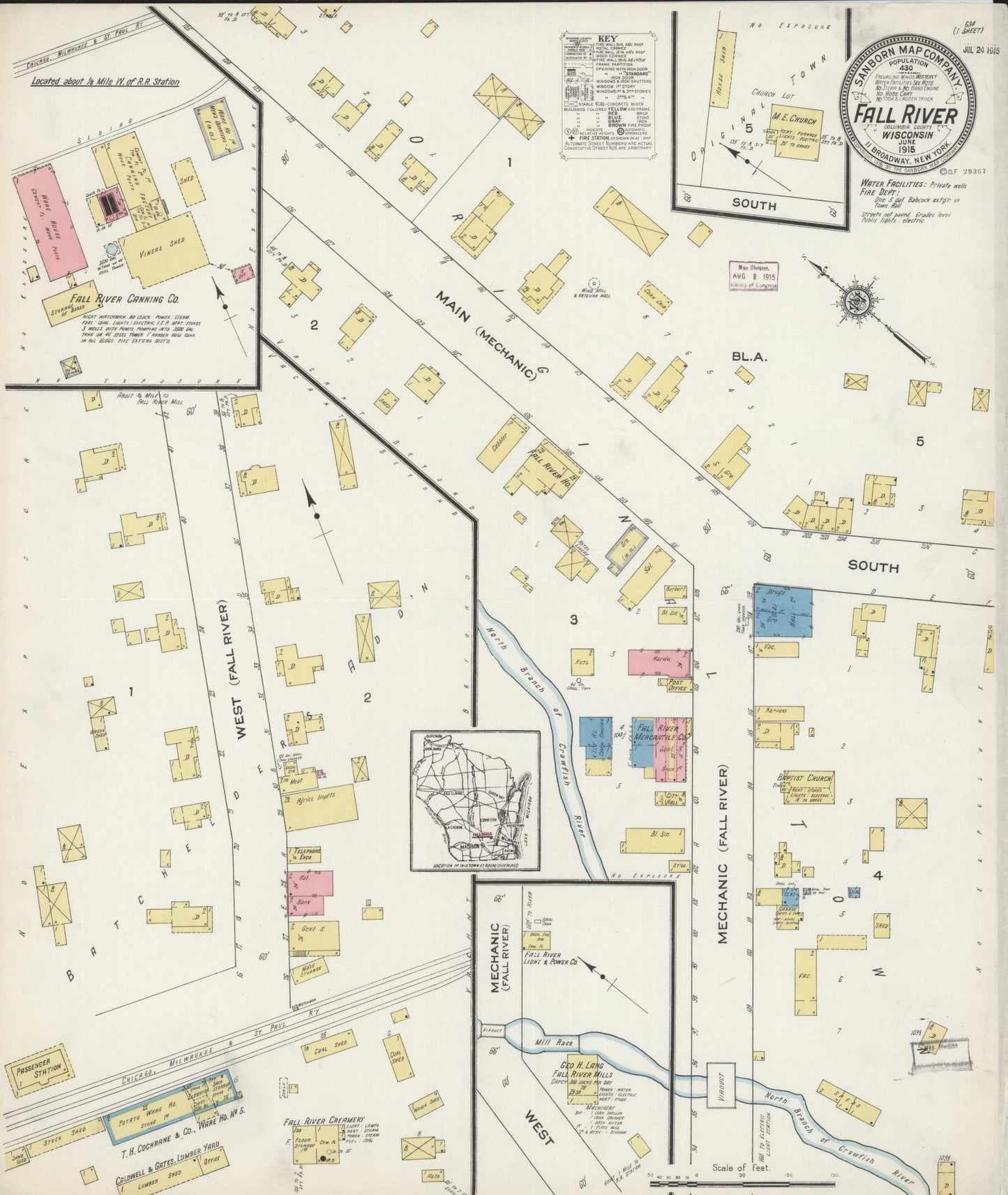 Fall River, Columbia County, Wisconsin (1915) – Sanborn Fire Insurance Map – Map View