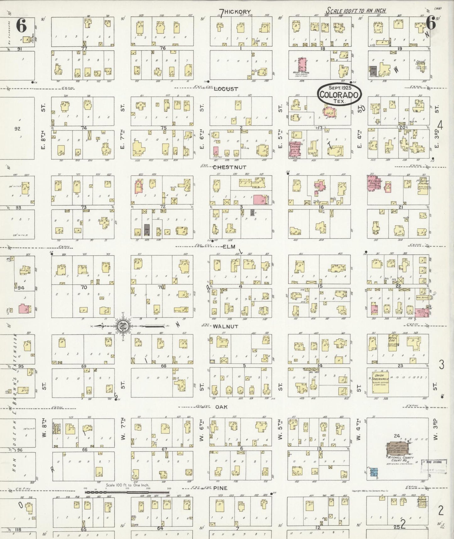 Sanborn Fire Insurance Map from Colorado, Mitchell County, Texas (1925), Sheet #0006 - Complete Map Set gallery image, historic Sanborn map, vintage wall art, Colorado Colorado