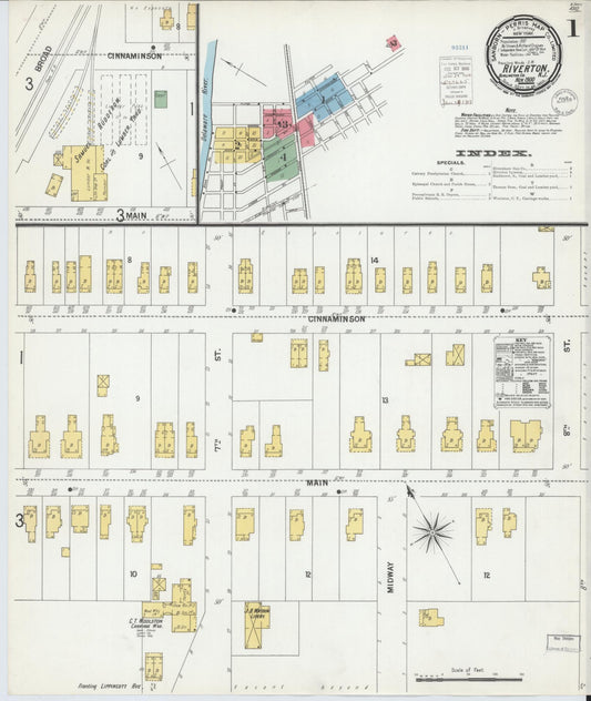 Sanborn Fire Insurance Map from Riverton, Burlington County, New Jersey. (1900) – Historic Sanborn Fire Insurance Map Print