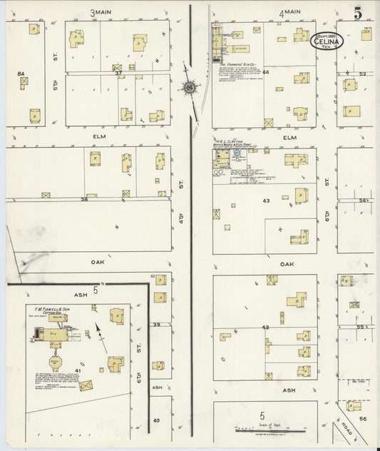 Sanborn Fire Insurance Map from Celina, Collin County, Texas (1920), Sheet #0005 - Historic Sanborn Fire Insurance Map Print, vintage old map wall art, antique decor, genealogy gift, Texas Texas map