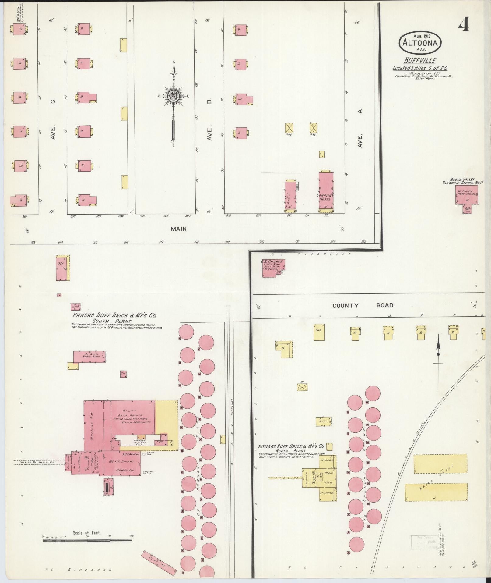 Sanborn Fire Insurance Map from Altoona, Wilson County, Kansas (1913), Sheet #0004 - Complete Map Set gallery image, historic Sanborn map, vintage wall art, Kansas Kansas