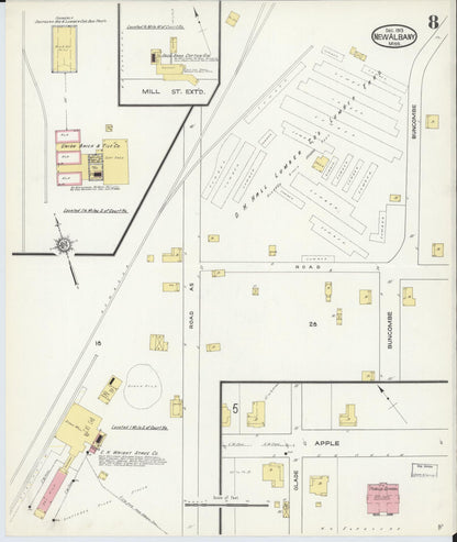 Sanborn Fire Insurance Map from New Albany, Union County, Mississippi (1913), Sheet #0008 - Complete Map Set gallery image, historic Sanborn map, vintage wall art, Mississippi Mississippi