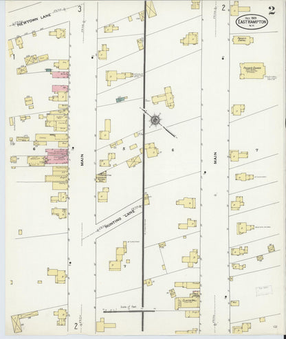 Sanborn Fire Insurance Map from Easthampton, Suffolk County, New York (1909), Sheet #0002 - Historic Sanborn Fire Insurance Map Print, vintage old map wall art, antique decor, genealogy gift, New York New York map