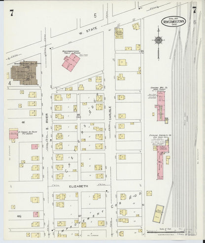 Sanborn Fire Insurance Map from Newcomerstown, Tuscarawas County, Ohio (1924), Sheet #0007 - Complete Map Set gallery image, historic Sanborn map, vintage wall art, Ohio Ohio