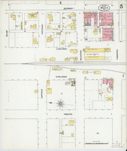Sanborn Fire Insurance Map from Mexia, Limestone County, Texas (1901), Sheet #0005 - Historic Sanborn Fire Insurance Map Print, vintage old map wall art, antique decor, genealogy gift, Texas Texas map