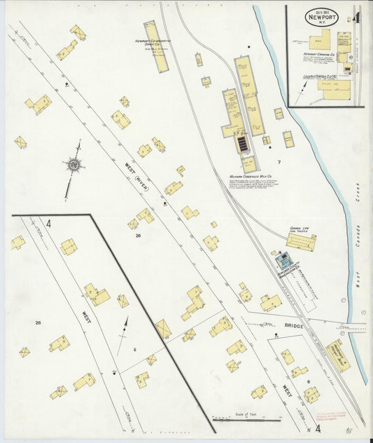 Sanborn Fire Insurance Map from Newport, Herkimer County, New York (1911), Sheet #0004 - Historic Sanborn Fire Insurance Map Print, vintage old map wall art, antique decor, genealogy gift, New York New York map