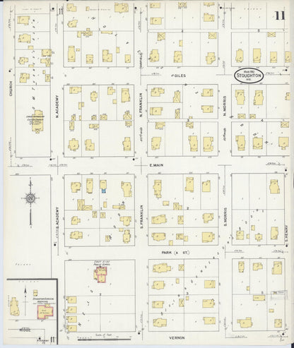 Sanborn Fire Insurance Map from Stoughton, Dane County, Wisconsin (1912), Sheet #0011 - Historic Sanborn Fire Insurance Map Print, vintage old map wall art, antique decor, genealogy gift, Wisconsin Wisconsin map