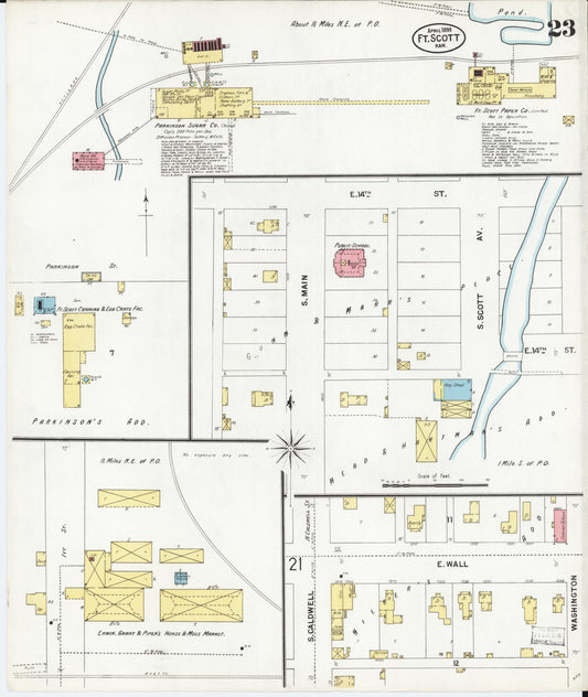 Sanborn Fire Insurance Map from Fort Scott, Bourbon County, Kansas (1899), Sheet #0023 - Historic Sanborn Fire Insurance Map Print, vintage old map wall art, antique decor, genealogy gift, Kansas Kansas map