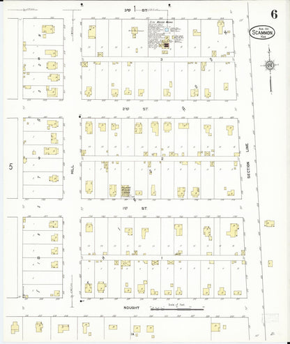 Sanborn Fire Insurance Map from Scammon, Cherokee County, Kansas (1912), Sheet #0006 - Complete Map Set gallery image, historic Sanborn map, vintage wall art, Kansas Kansas