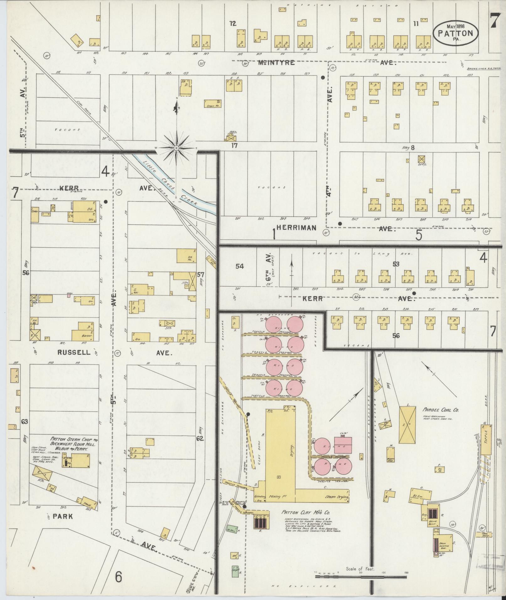 Sanborn Fire Insurance Map from Patton, Cambria County, Pennsylvania (1898), Sheet #0007 - Complete Map Set gallery image, historic Sanborn map, vintage wall art, Pennsylvania Pennsylvania