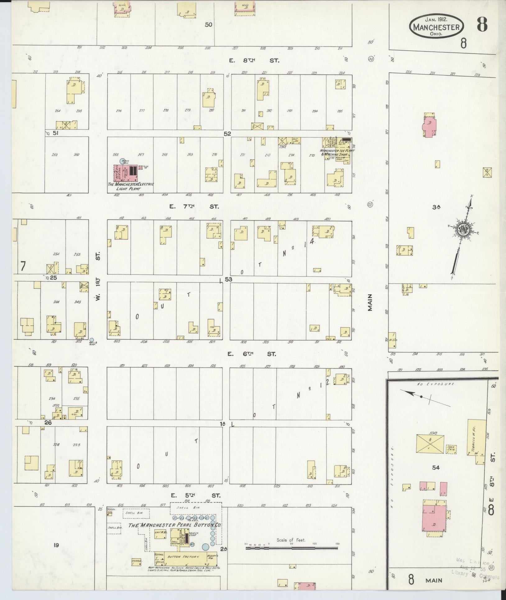 Sanborn Fire Insurance Map from Manchester, Adams County, Ohio. (1912), Sheet 8 – Historic Sanborn Fire Insurance Map Print