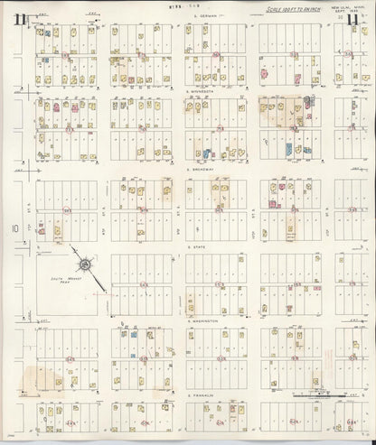 Sanborn Fire Insurance Map from New Ulm, Brown County, Minnesota (1946), Sheet #0011 - Historic Sanborn Fire Insurance Map Print, vintage old map wall art, antique decor, genealogy gift, Minnesota Minnesota map