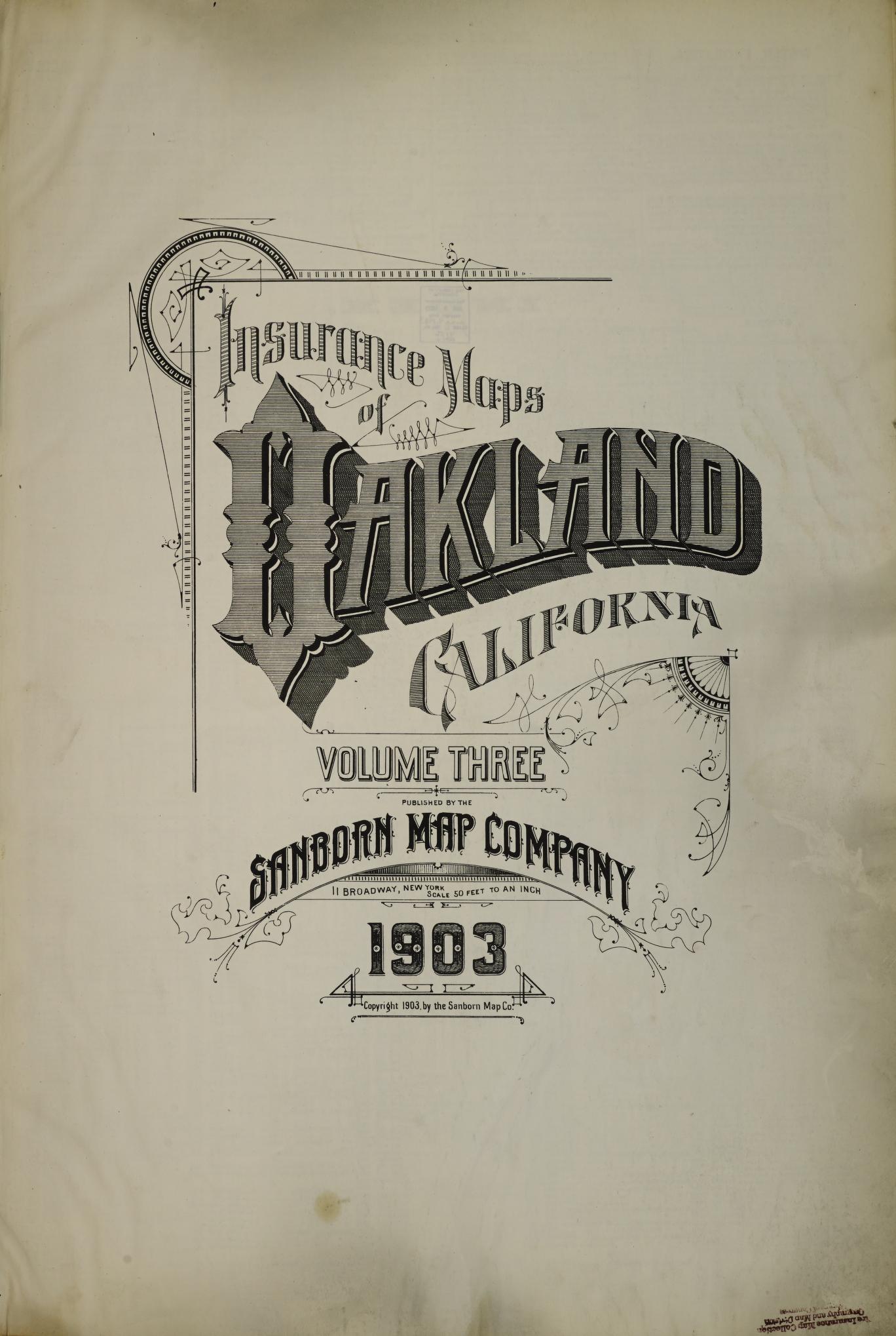 Sanborn Fire Insurance Map from Oakland, Alameda County, California (1903), Sheet #0001 - Complete Map Set gallery image, historic Sanborn map, vintage wall art, California California