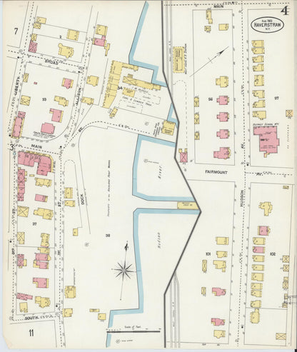 Sanborn Fire Insurance Map from Haverstraw, Rockland County, New York (1903), Sheet #0004 - Historic Sanborn Fire Insurance Map Print, vintage old map wall art, antique decor, genealogy gift, New York New York map
