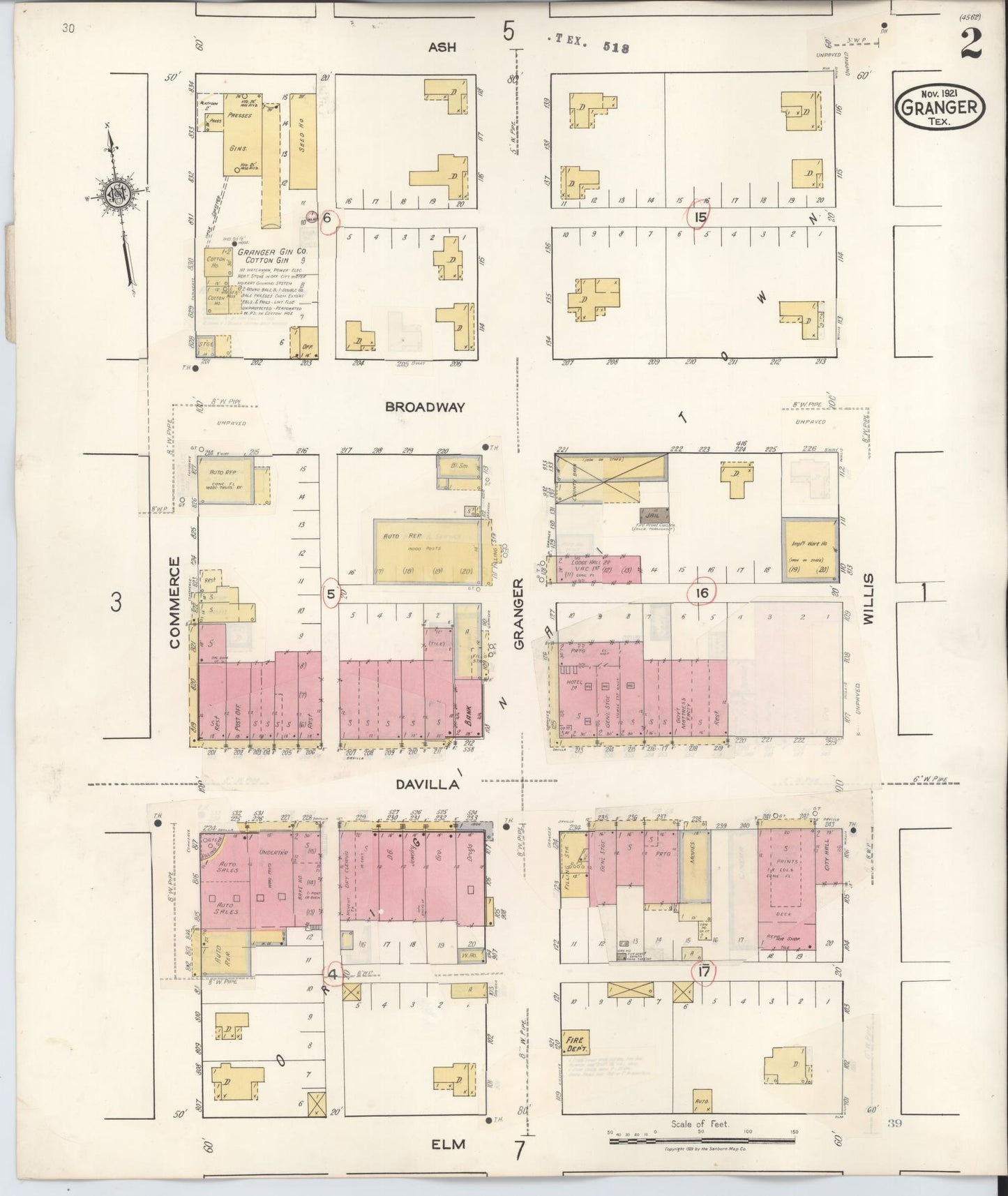 Sanborn Fire Insurance Map from Granger, Williamson County, Texas (1940), Sheet #0002 - Complete Map Set gallery image, historic Sanborn map, vintage wall art, Texas Texas