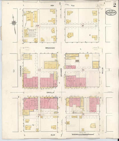 Sanborn Fire Insurance Map from Granger, Williamson County, Texas (1940), Sheet #0002 - Complete Map Set gallery image, historic Sanborn map, vintage wall art, Texas Texas